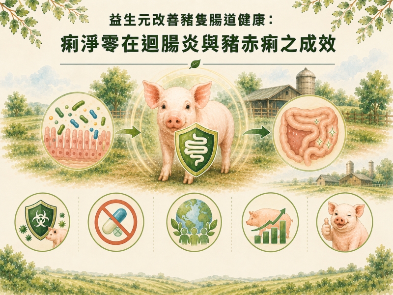 益生元改善豬隻腸道健康：痢淨零在迴腸炎與豬赤痢之成效